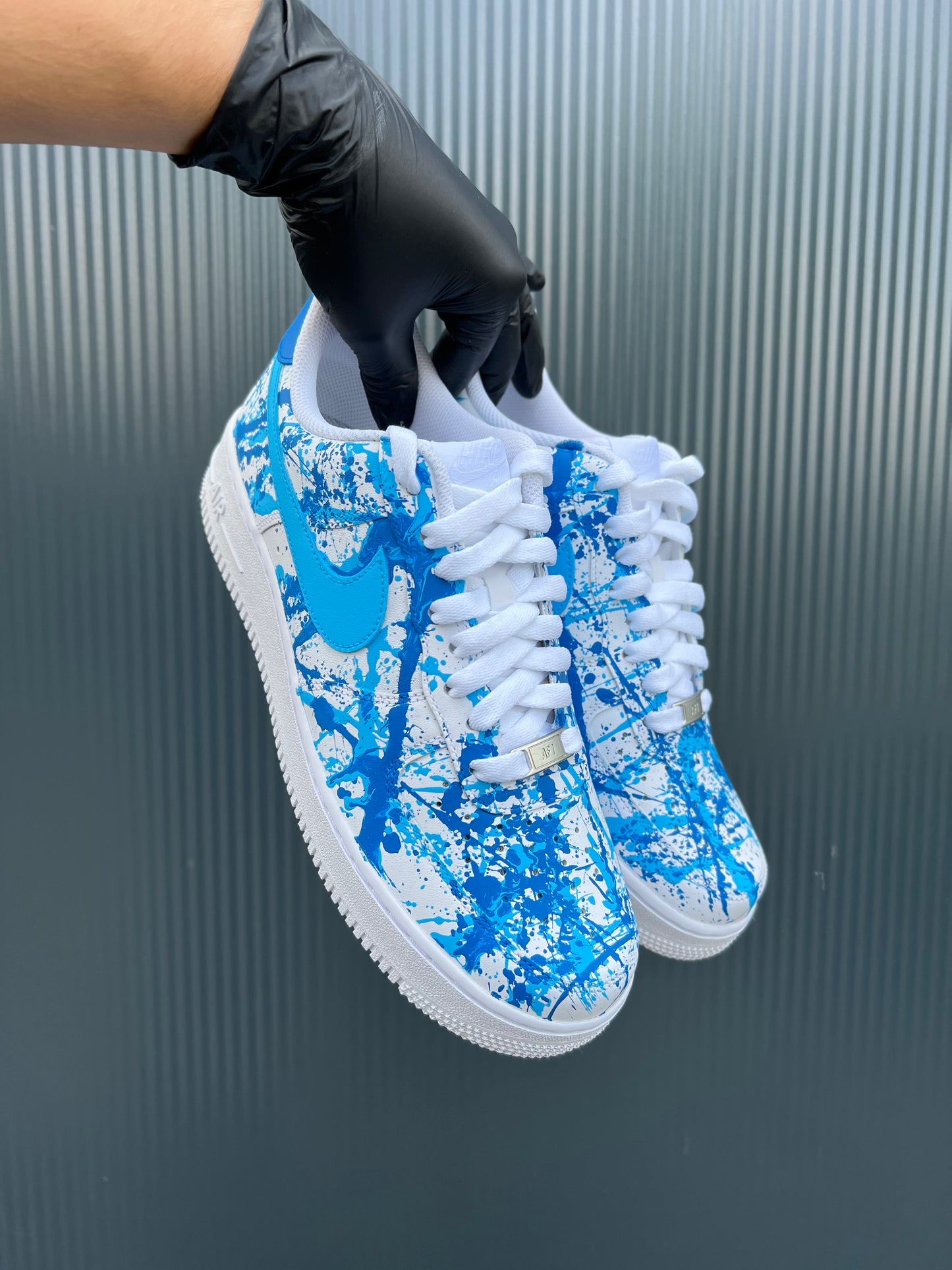 CUSTOM AF1 BLUE PAINT SPLASH.