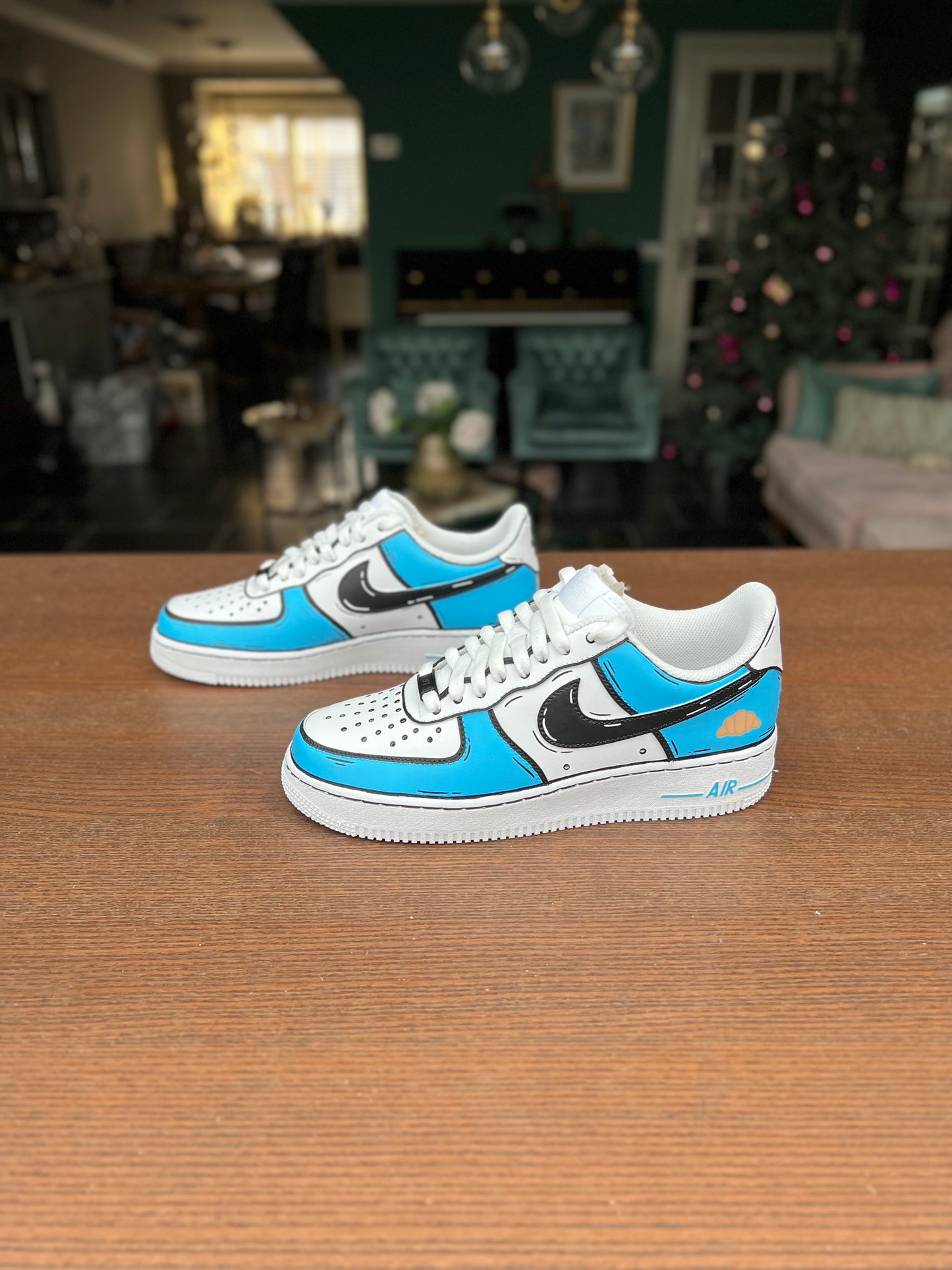 CUSTOM AF1 BLUE CARTOON.