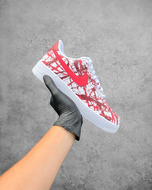 CUSTOM AF1 RED PAINT SPLASH.