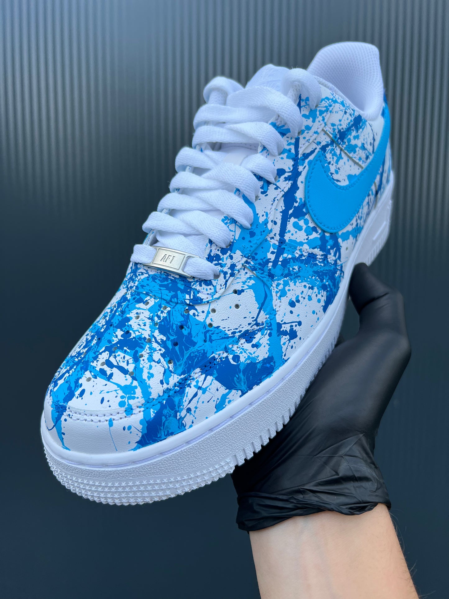 CUSTOM AF1 BLUE PAINT SPLASH.