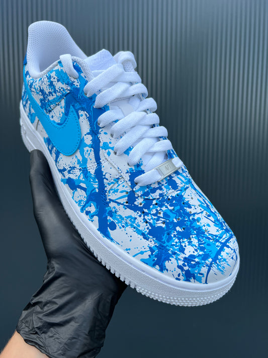CUSTOM AF1 BLUE PAINT SPLASH.