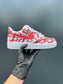CUSTOM AF1 RED PAINT SPLASH.