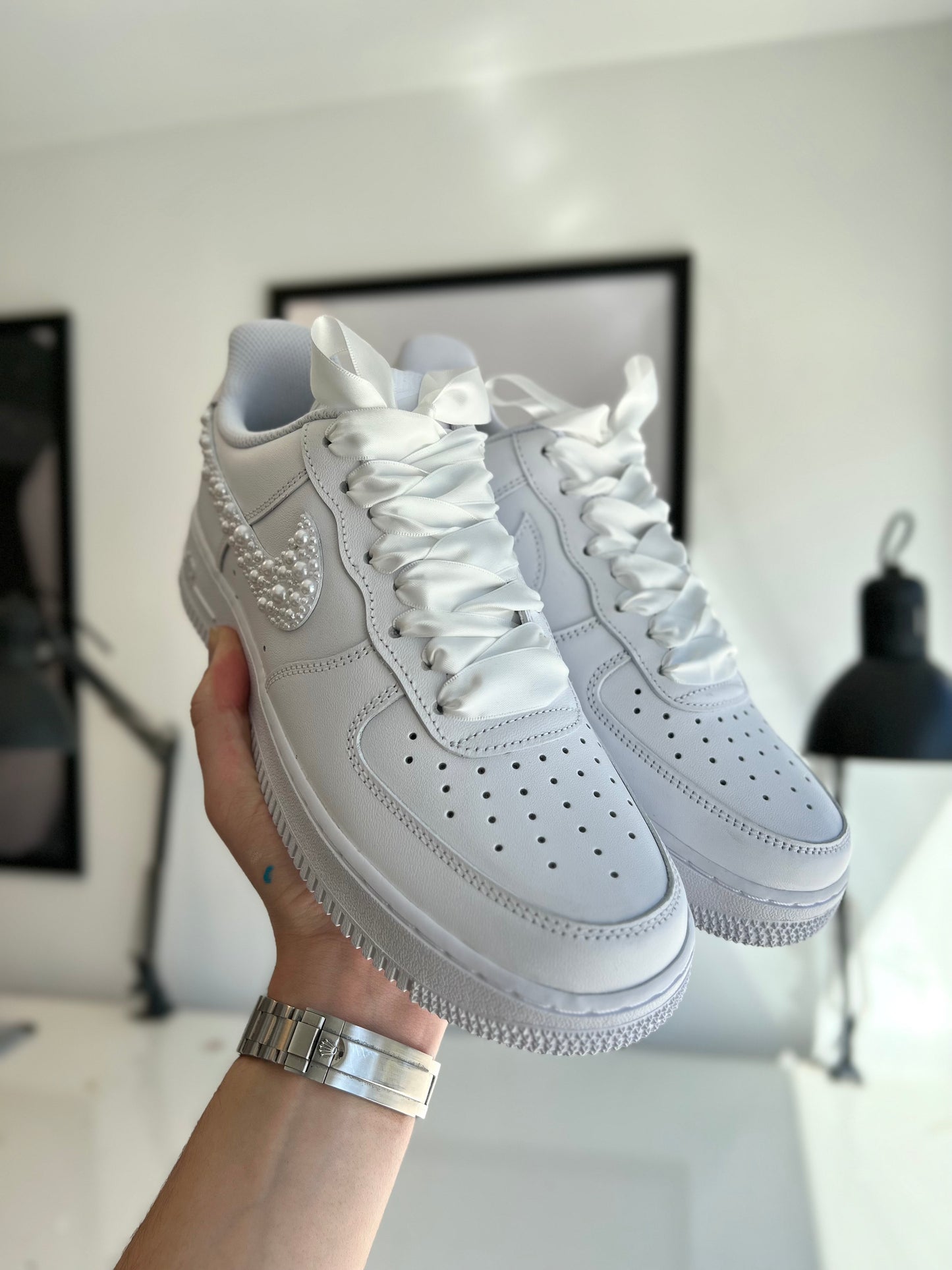 CUSTOM AF1 PEARL SWOOSH.