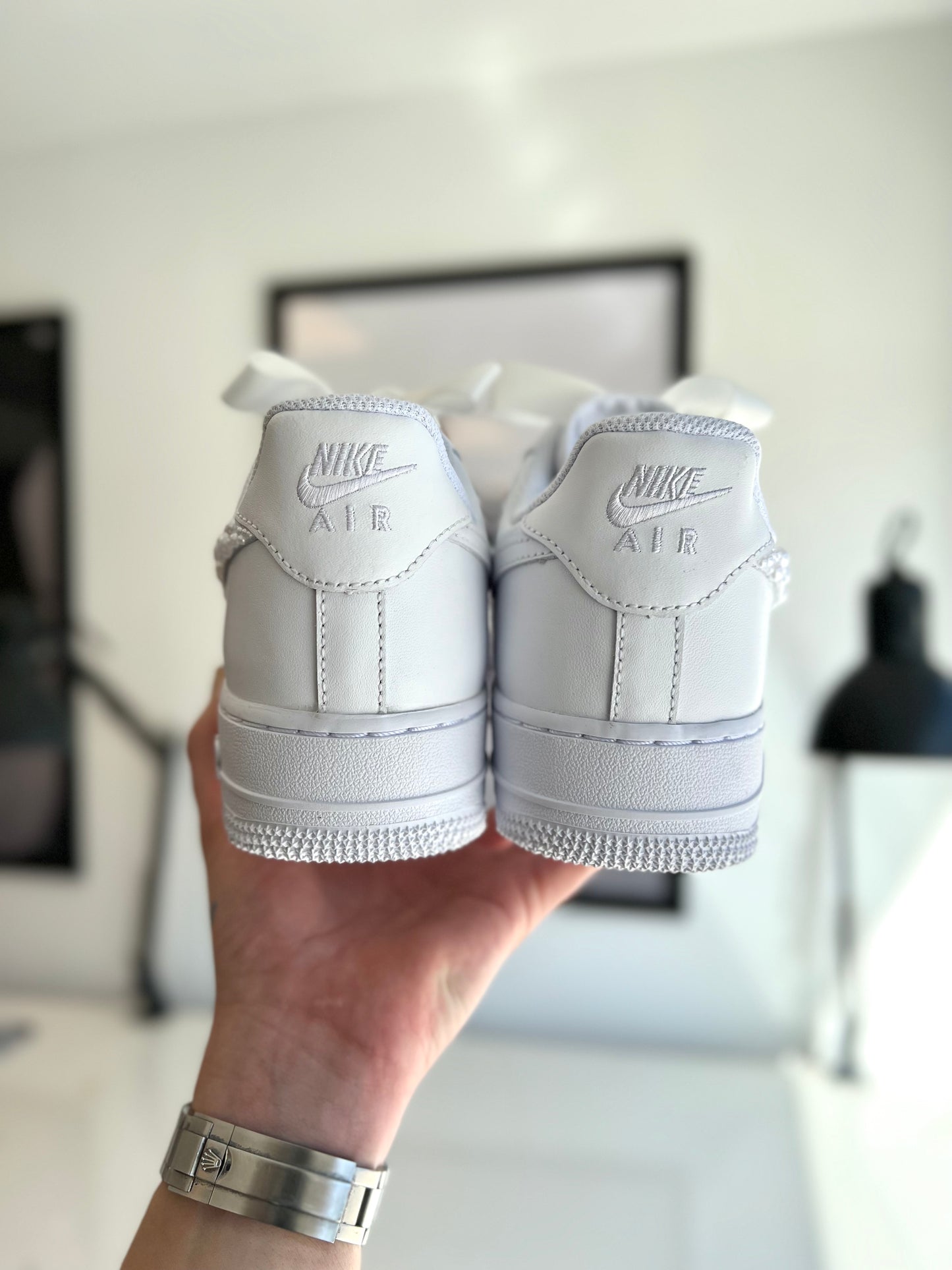 CUSTOM AF1 PEARL SWOOSH.