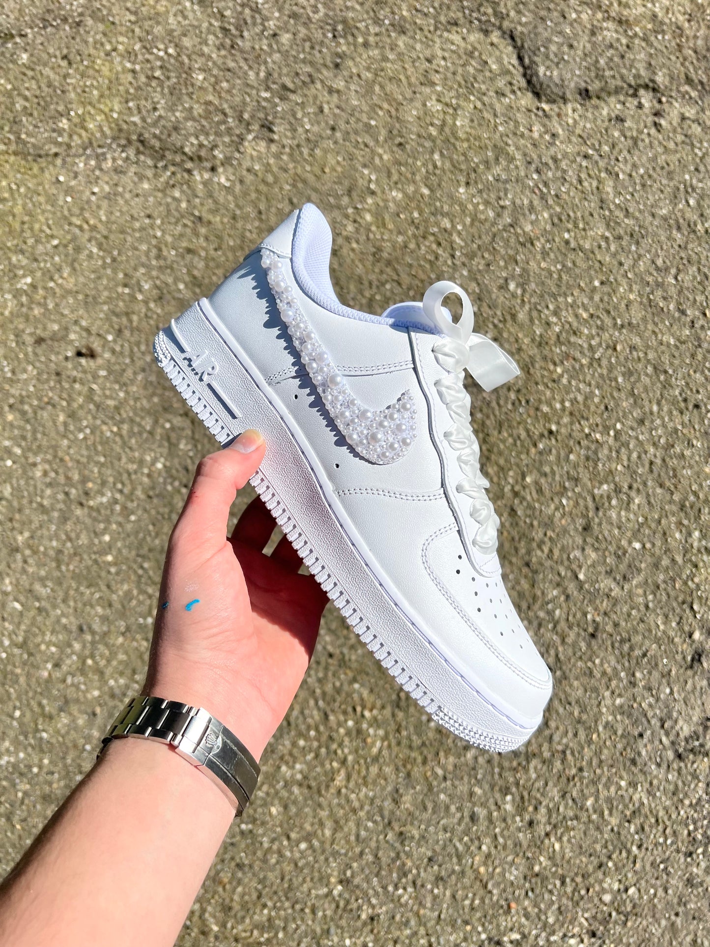 CUSTOM AF1 PEARL SWOOSH.