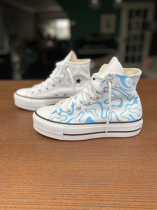 CUSTOM CONVERSE WAVEY BLUE.
